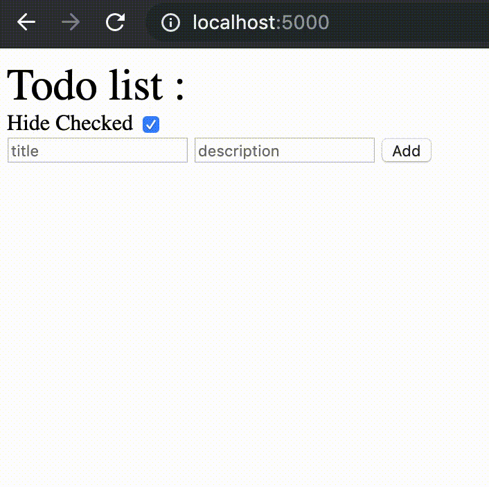 Todo application results